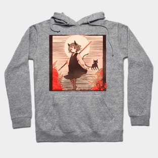 Paper Illustration of Devil Girl Hoodie